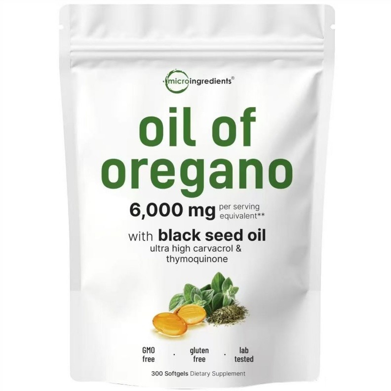 Oil of Oregano Softgels with Black Seed Oil – 6000mg Oregano Oil { Pack of 2 }