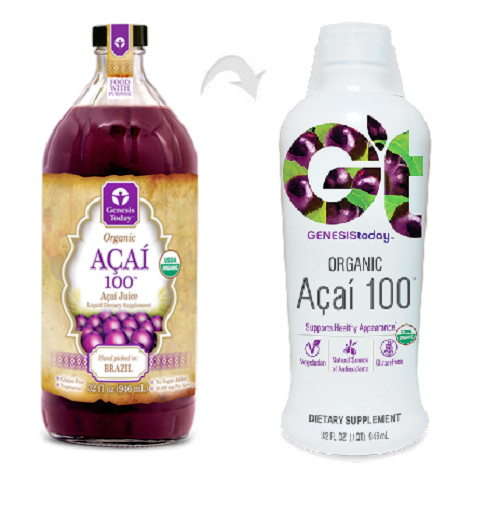 32oz GENESIS TODAY Organic ACAI 100 Pure Juice – Being Replaced Stay Tuned