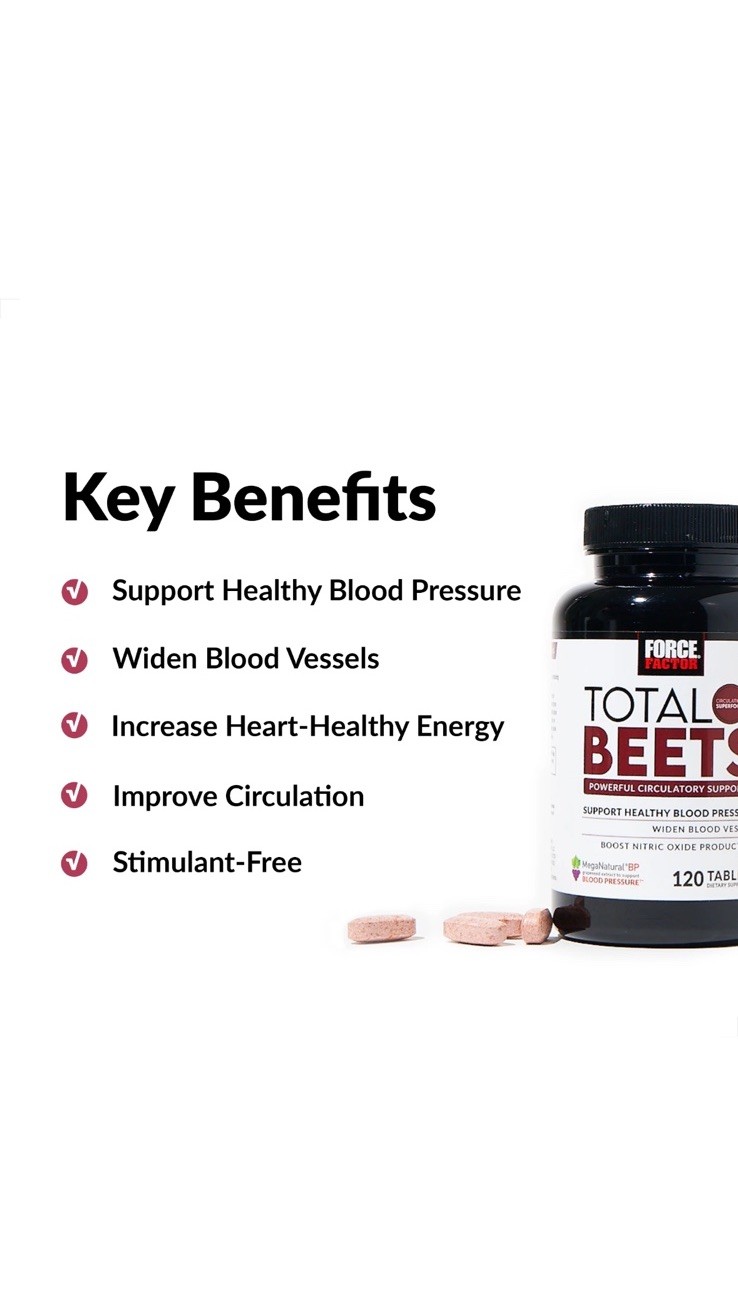 Total Beets Circulation Superfood Beet Root with Blood Pressure Support 120ct
