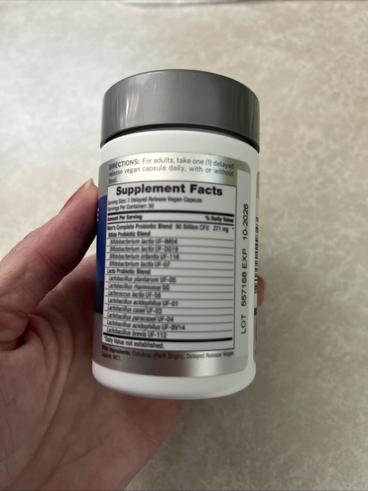 New Men’s 30 Capsules Complete Probiotic 90 Billion CFU 12 Strains Gut Health