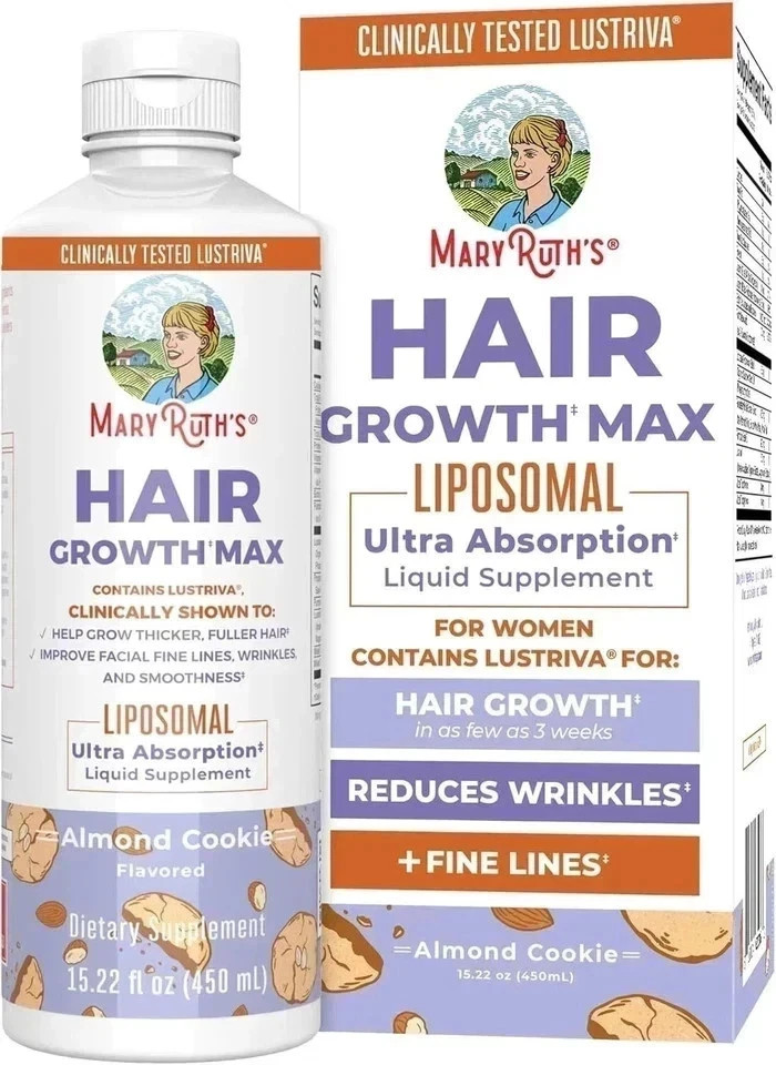 1 Bottle Mary New Ruth’s Women’s Hair Growth MAX Lipsomal With Lustriva