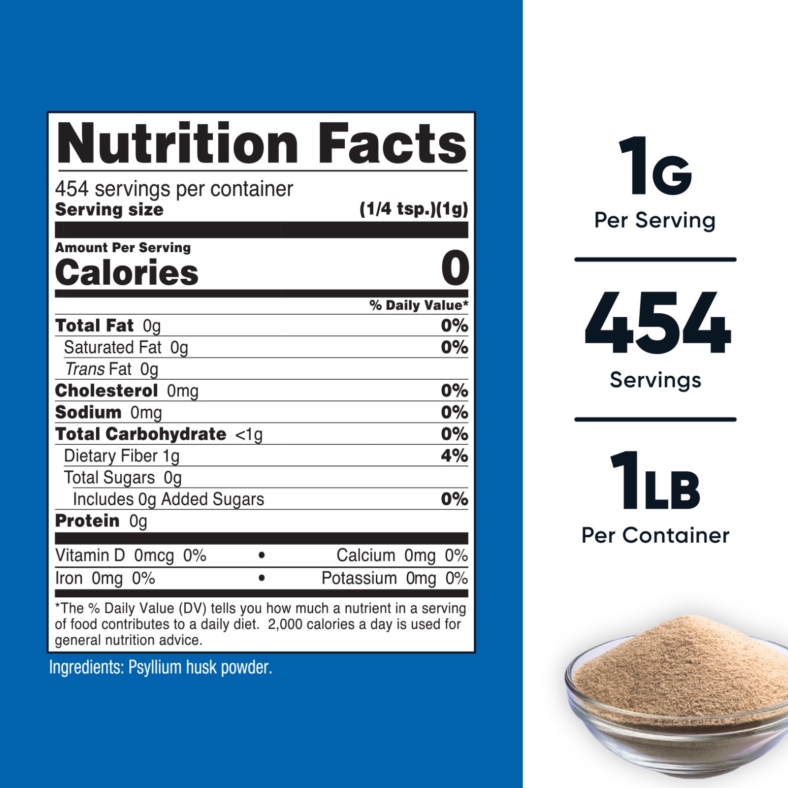 Nutricost Psyllium Husk Ground Powder (1lb) – Gluten Free and Non-GMO
