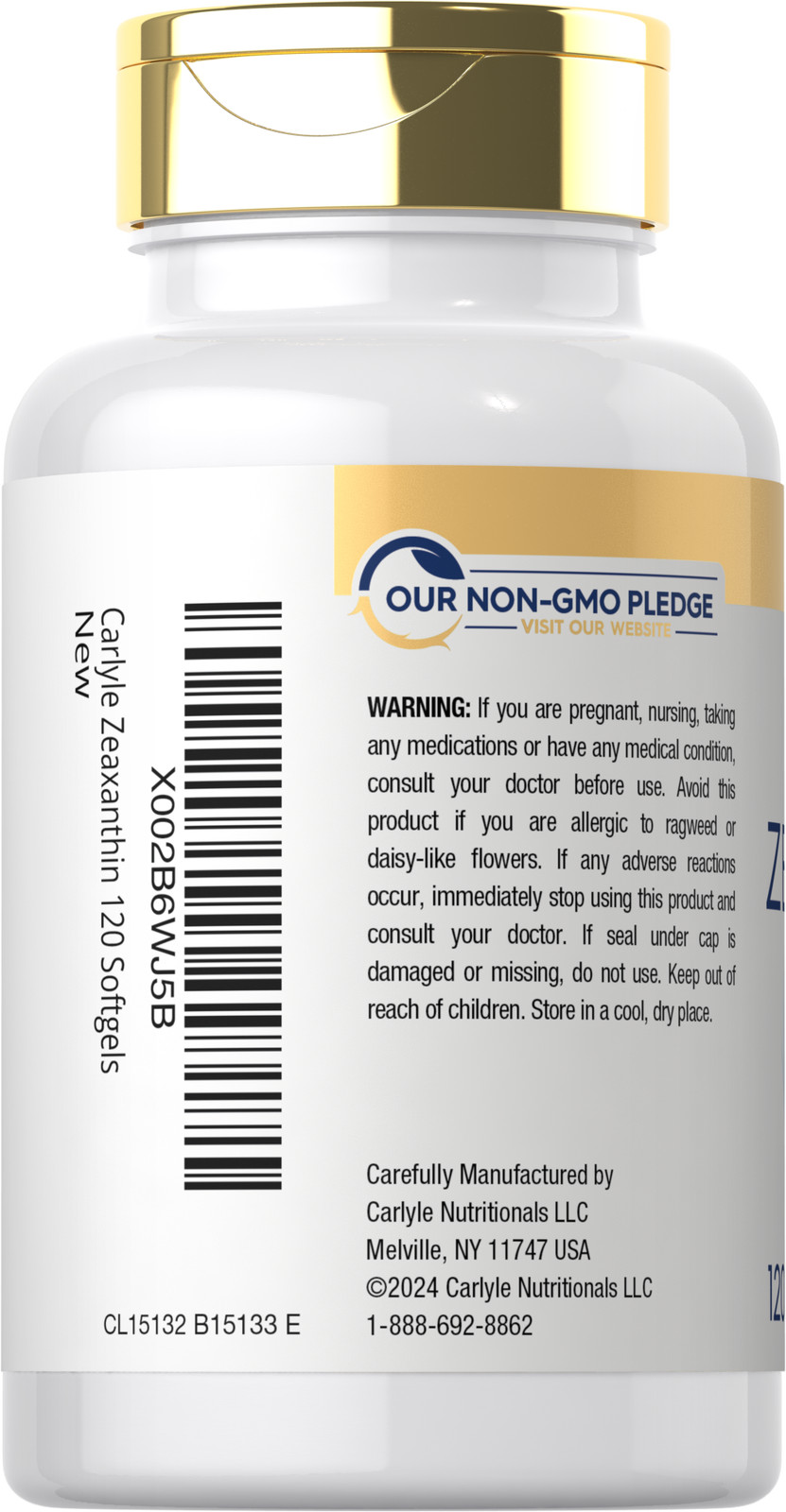 Zeaxanthin 14mg | 120 Softgels | Non-GMO, Gluten Free Supplement | by Carlyle