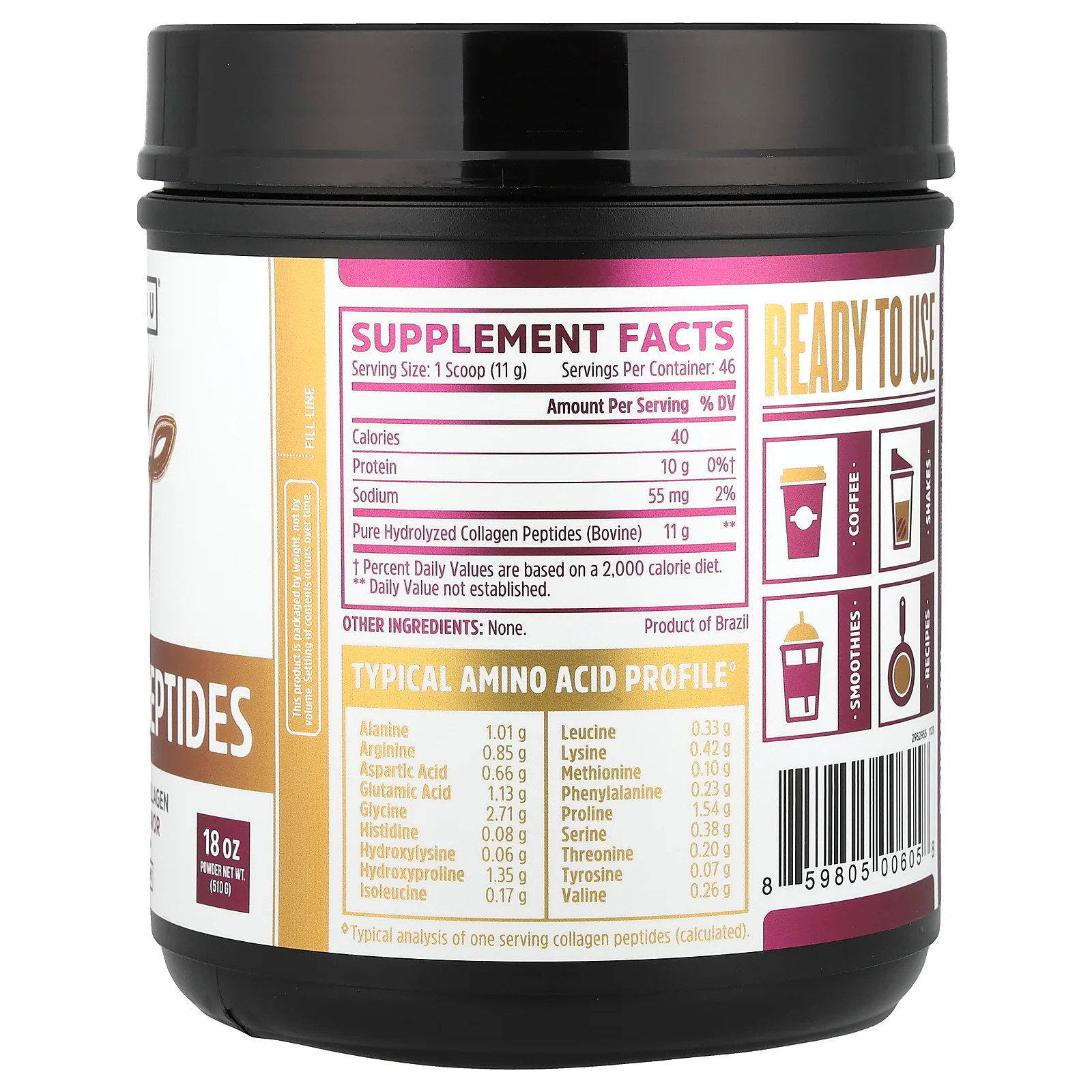 2 X Zhou Nutrition, Collagen Peptides, 18 oz (510 g)