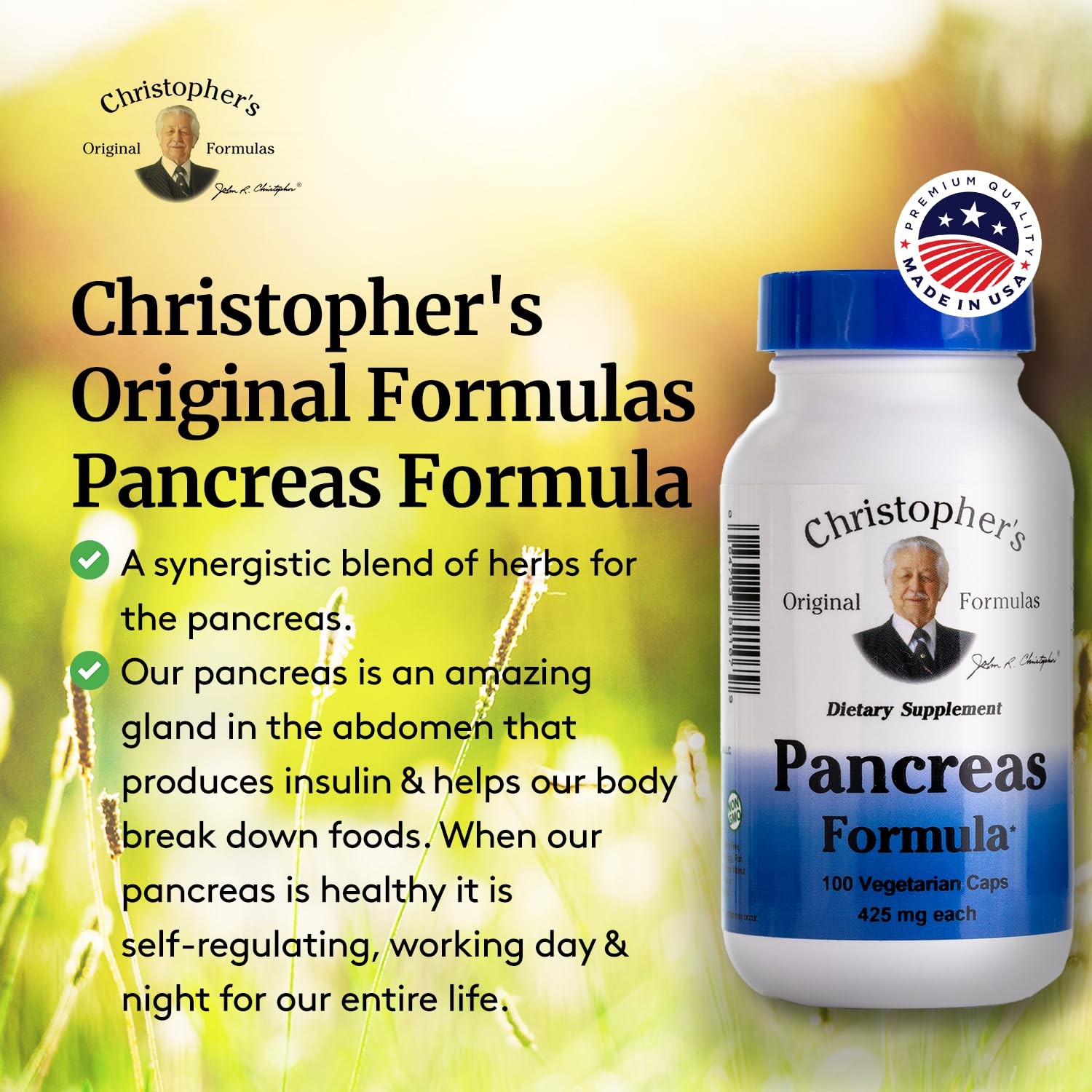 Christopher’s Original Formulas Pancreas Formula 100 Count (Pack of 1), Brown