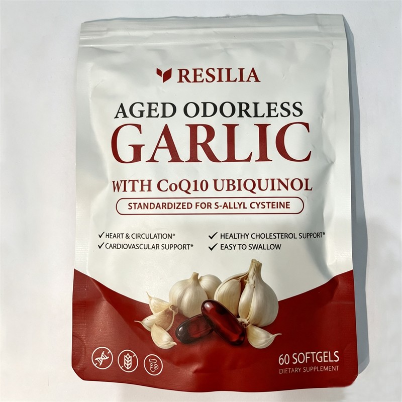1-5x Resilia Aged Garlic 600 mg Soft Gels (60 Count) Odorless Aged Garlic Extra