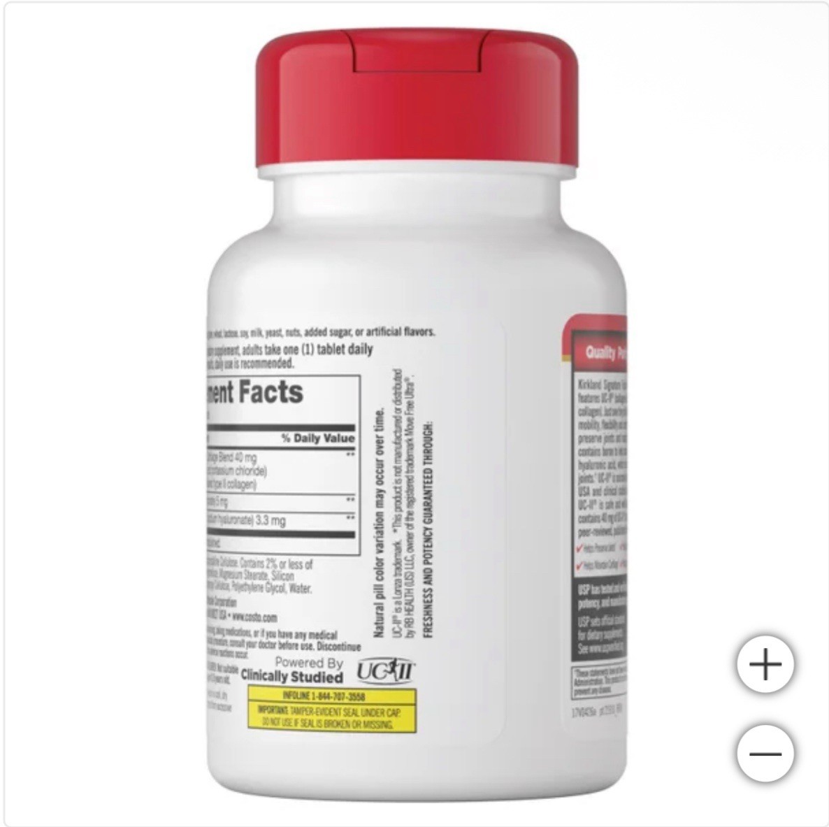 Kirkland Triple Action Joint Health 110 Tablet Compare to Move Free Ultra 1 Pack