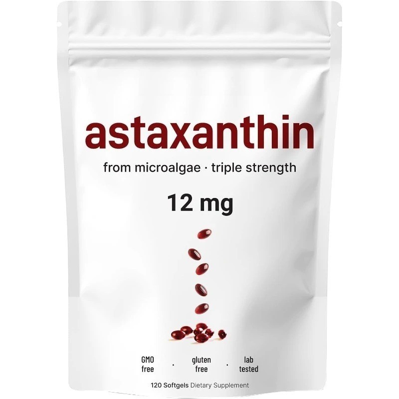 1 PACK Astaxanthin 120 Softgels 12mg – Supports Eye Health and Joint Health