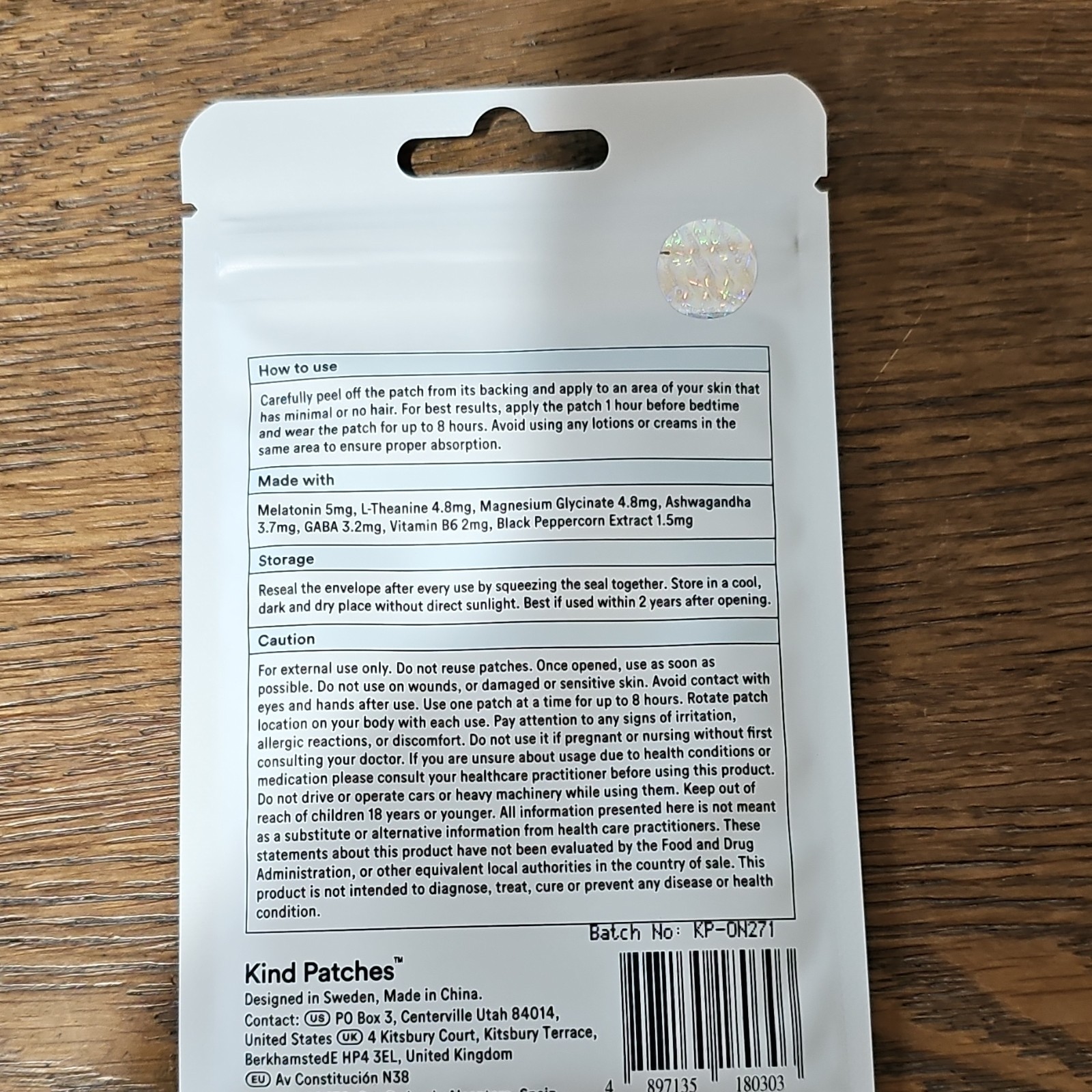 Kind Patches Dream Patches Melatonin, Unisex, 30 Count
