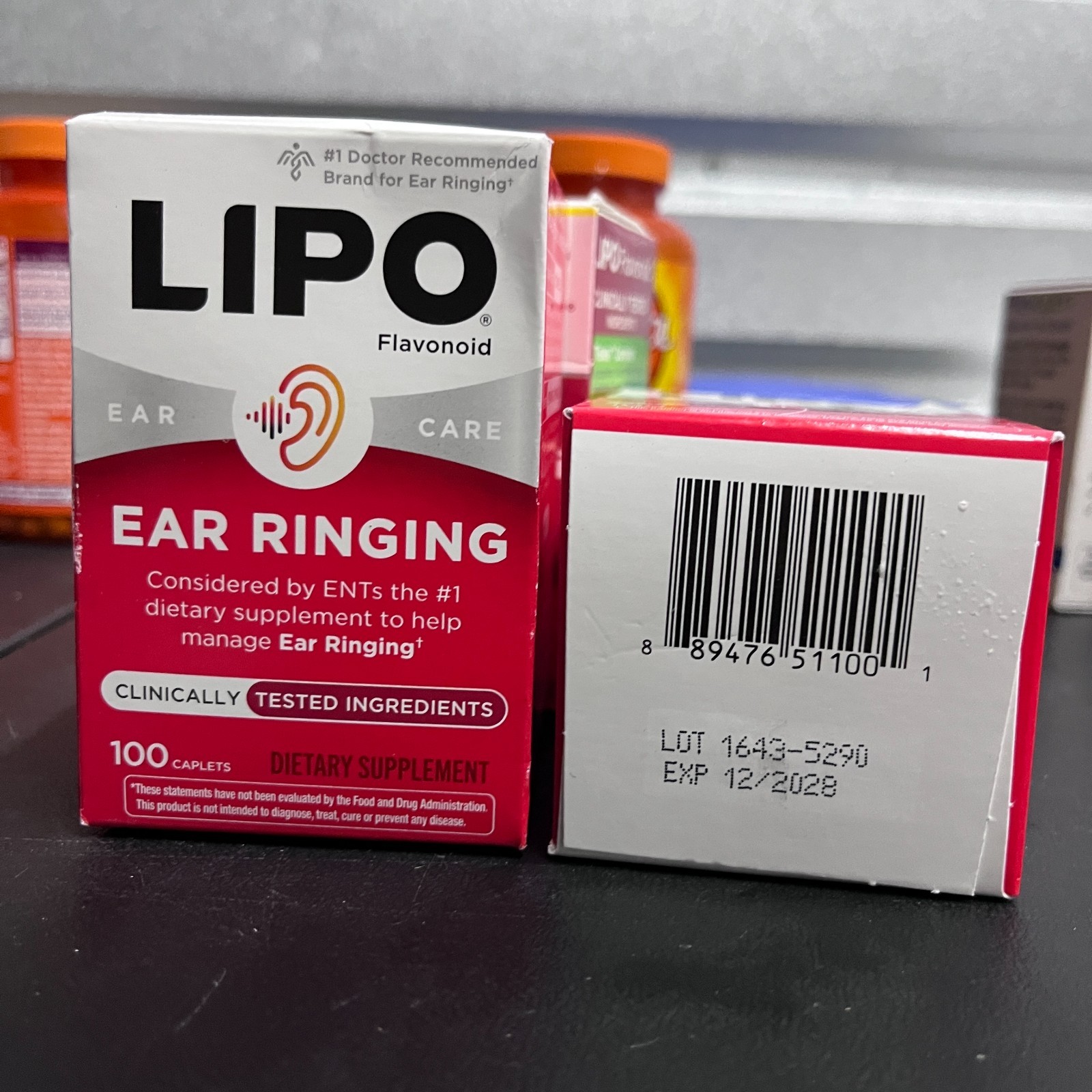 Lipo Flavonoid Tinnitus Relief For Ringing Ears Ear Health, 100 CT – Exp 2/2027+