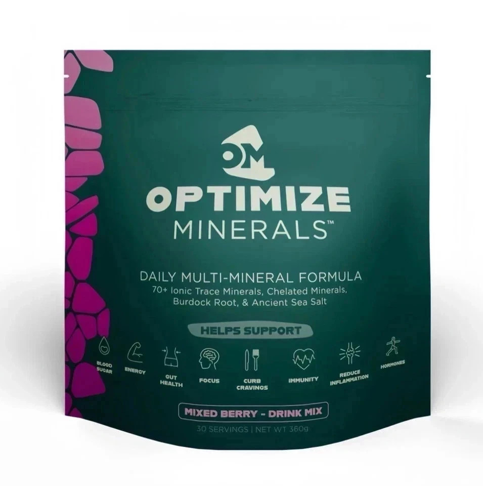 3PCS Optimize Minerals Multi – Mineral Daily Powder – Gluten Free, 30 Servings