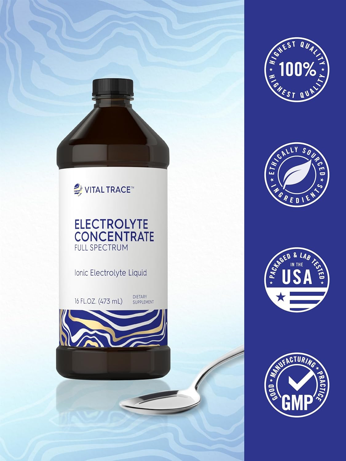 Electrolyte Concentrate 16 Fl Oz Full Spectrum Ionic Electrolyte Liquid Non-Gmo