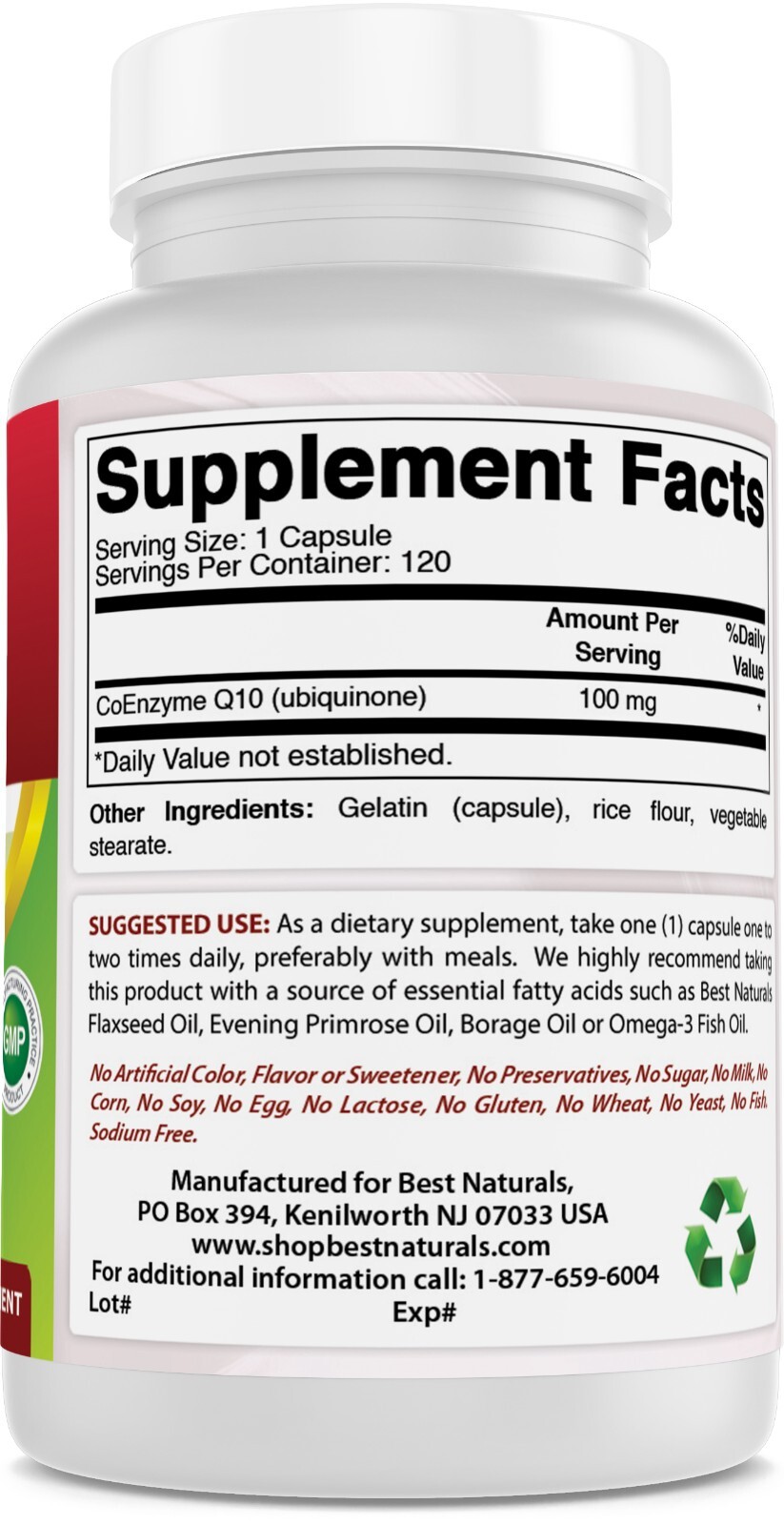 Best Naturals CoQ10 100 mg 120 Capsules