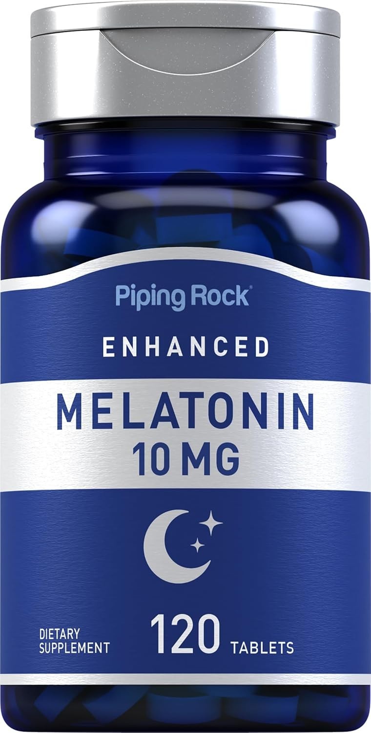 L-Theanine Enhanced Melatonin 10mg – 120 Count Tablets for Adult Relaxation