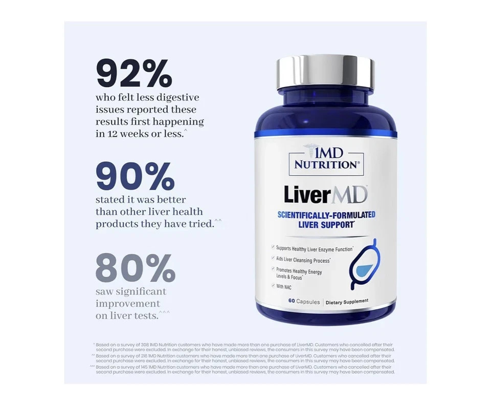 1MD Nutrition LiverMD Liver Support 60 Capsules New Sealed | Free Shipping