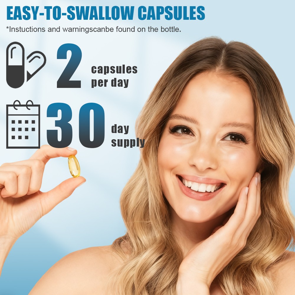 2 Bottle Marine Collagen Type I Peptides Hyaluronic Acid Vitamin C 60 Count