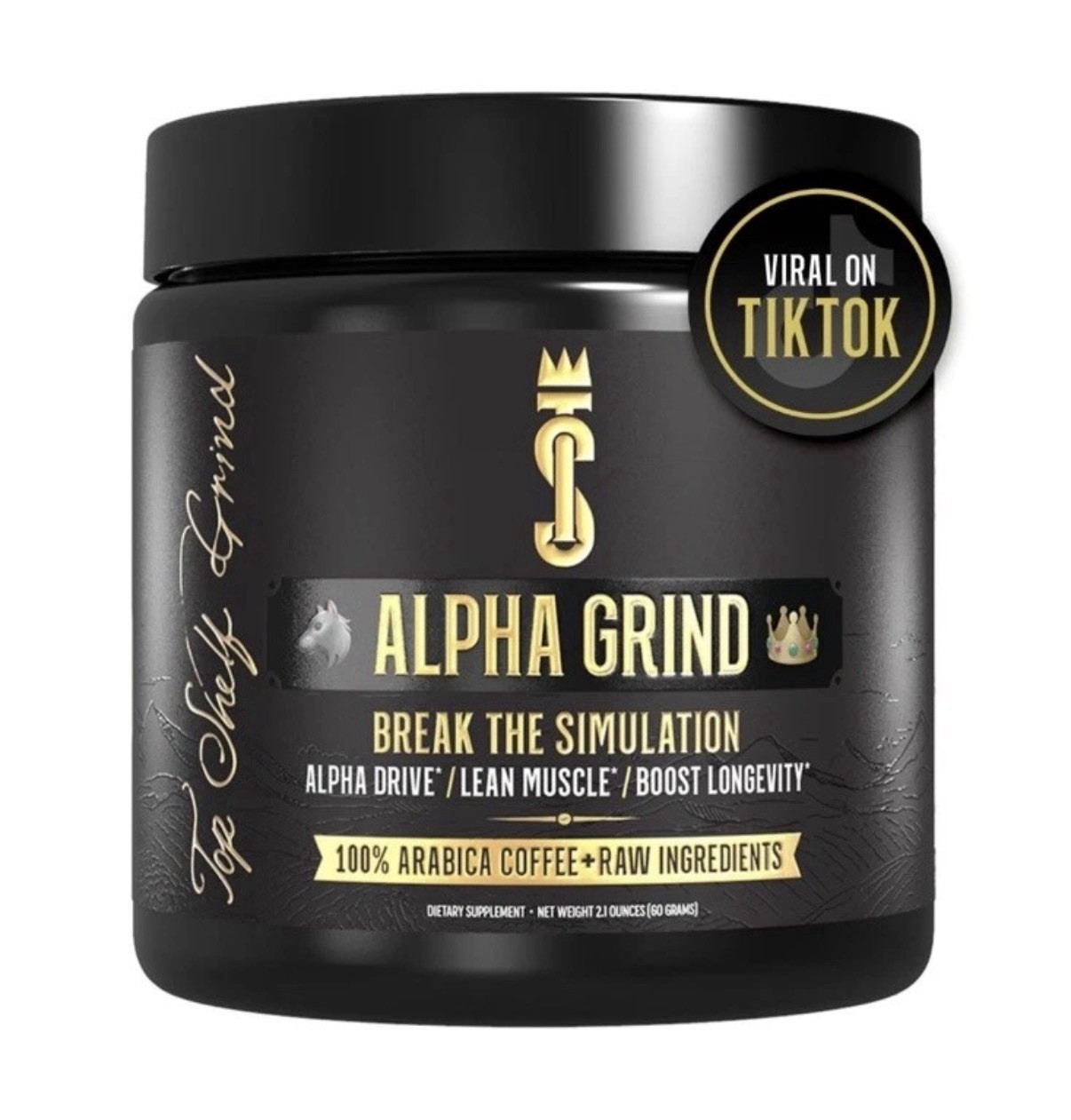 Alpha Grind Instant Maca Arbica Coffee/Supplement, 2.1 oz Exp 9/27 32 Count