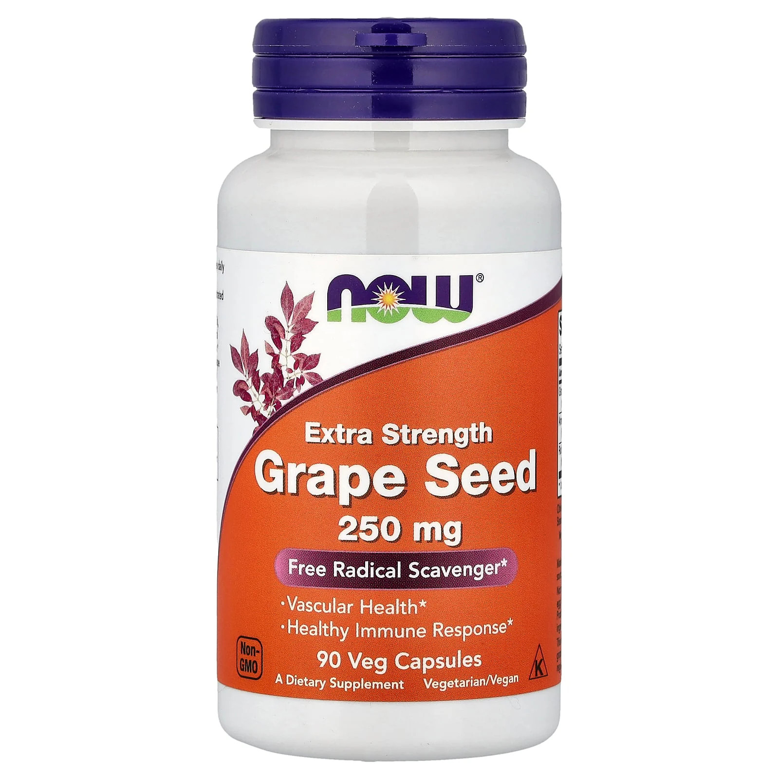 2 X NOW Foods, Grape Seed, 90 Veg Capsules