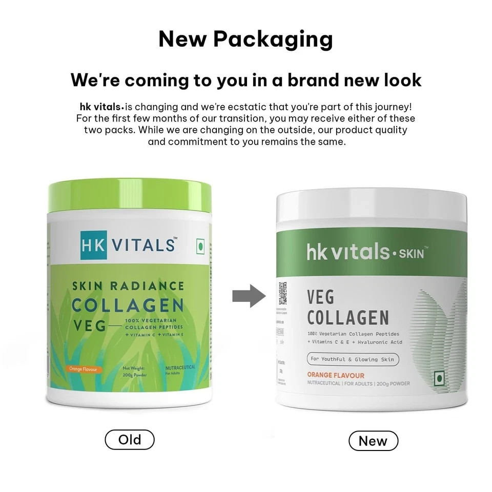 HealthKart HK Vitals Skin Radiance Collagen Powder Orange Flavour 200g