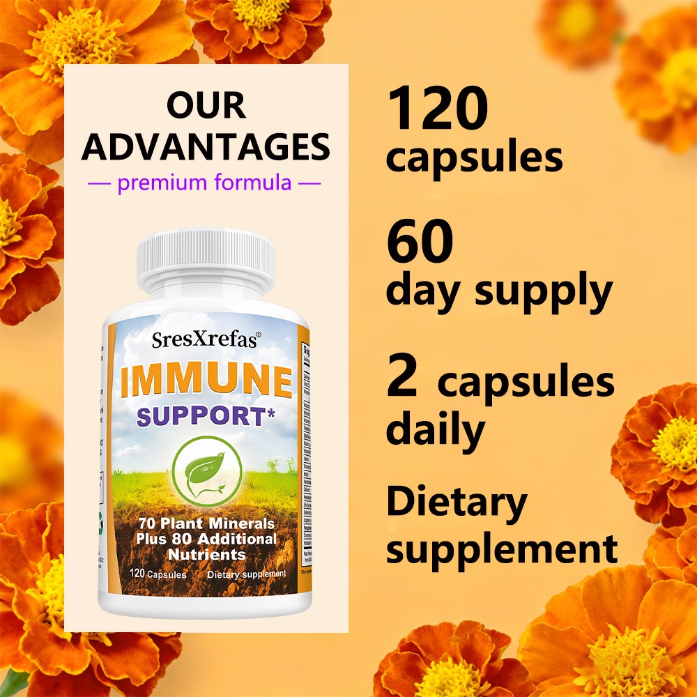 Immune Support With 70 Plant Minerals Plus Eye Brain Health 30/60/120 Capsules