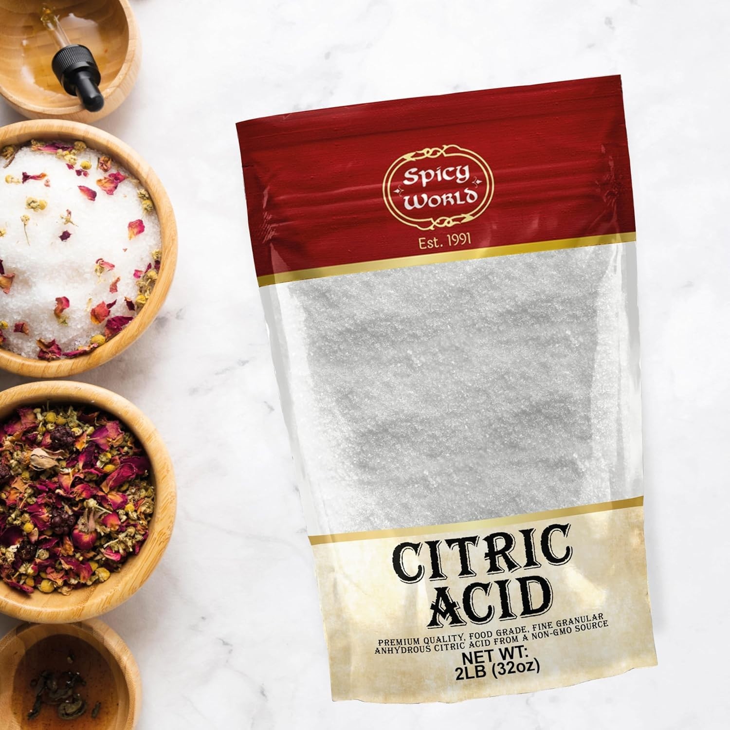 Citric Acid Powder 2 LB 100% Pure Food Grade Non GMO Fine Granular