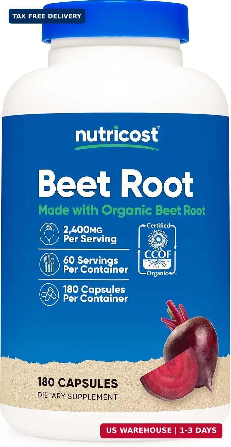 Nutricost Beet Root 2400mg, 180 Capsules – CCOF 180 Count (Pack of 1)