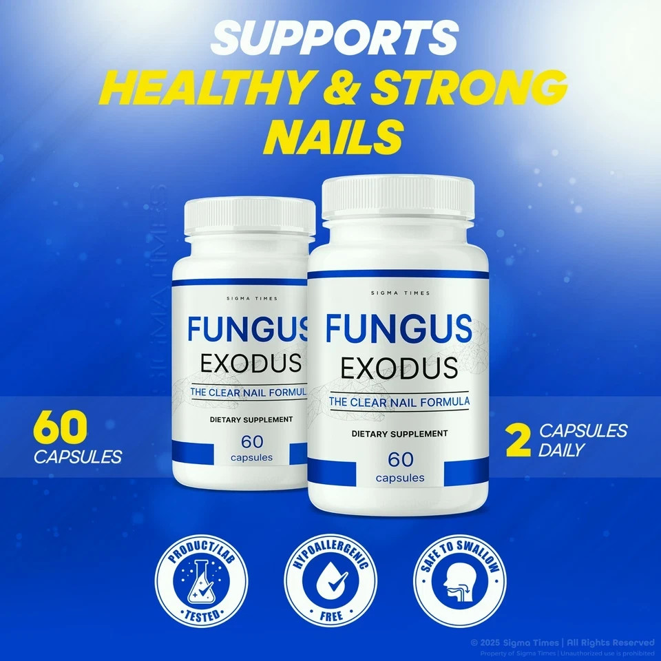 Fungus Exodus Pills to Combat Toenail Fungus and Restore Nail Health 60ct, FS!