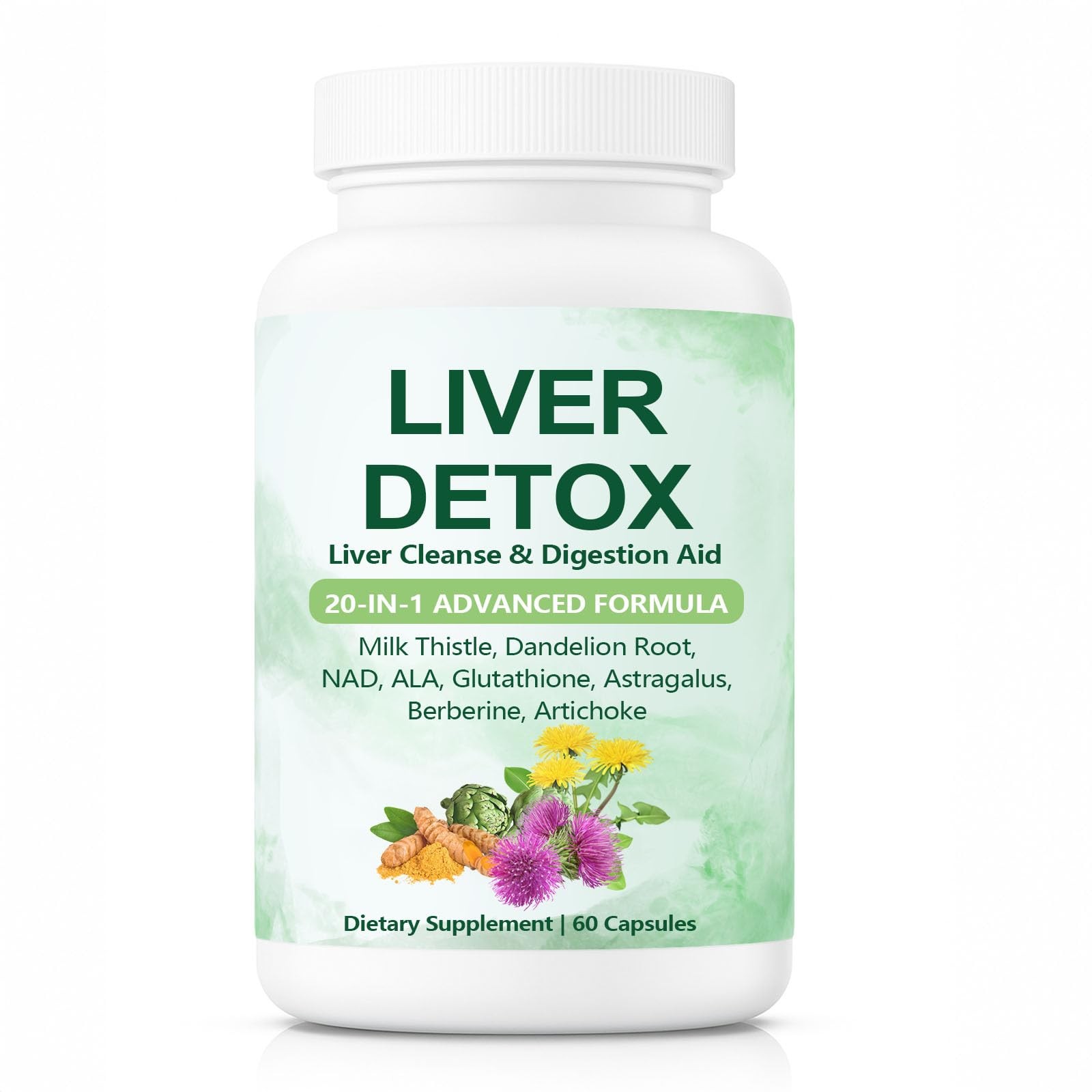 Nutrapure Liver Detox Capsules, 20-in-1 60 Count (Pack of 1)