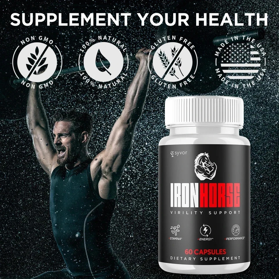 (1 Pack) Iron Horse for Men Advanced Formula Vitamin Max Supplement 60 Capsules.