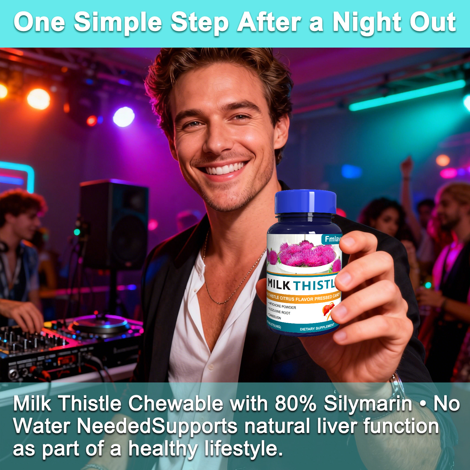 Milk Thistle Liver Support Supplement Herbal with Silymarin Dandelion Root 60ct