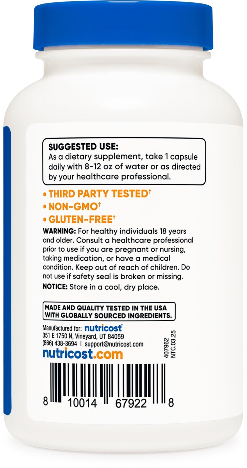 Nutricost Folic Acid (Vitamin B9) 1000 mcg, 240 Capsules – Gluten Free & Non-GMO