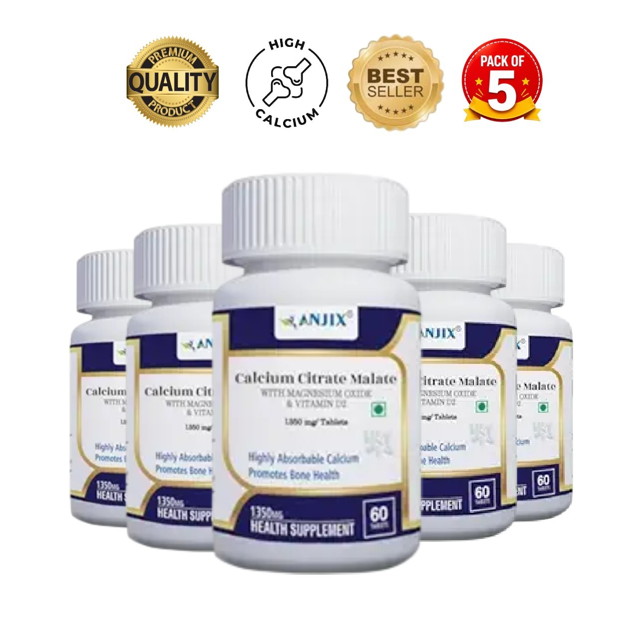 3 Pack AN.JIX Calcium Citrate Malate D2 300Capsules