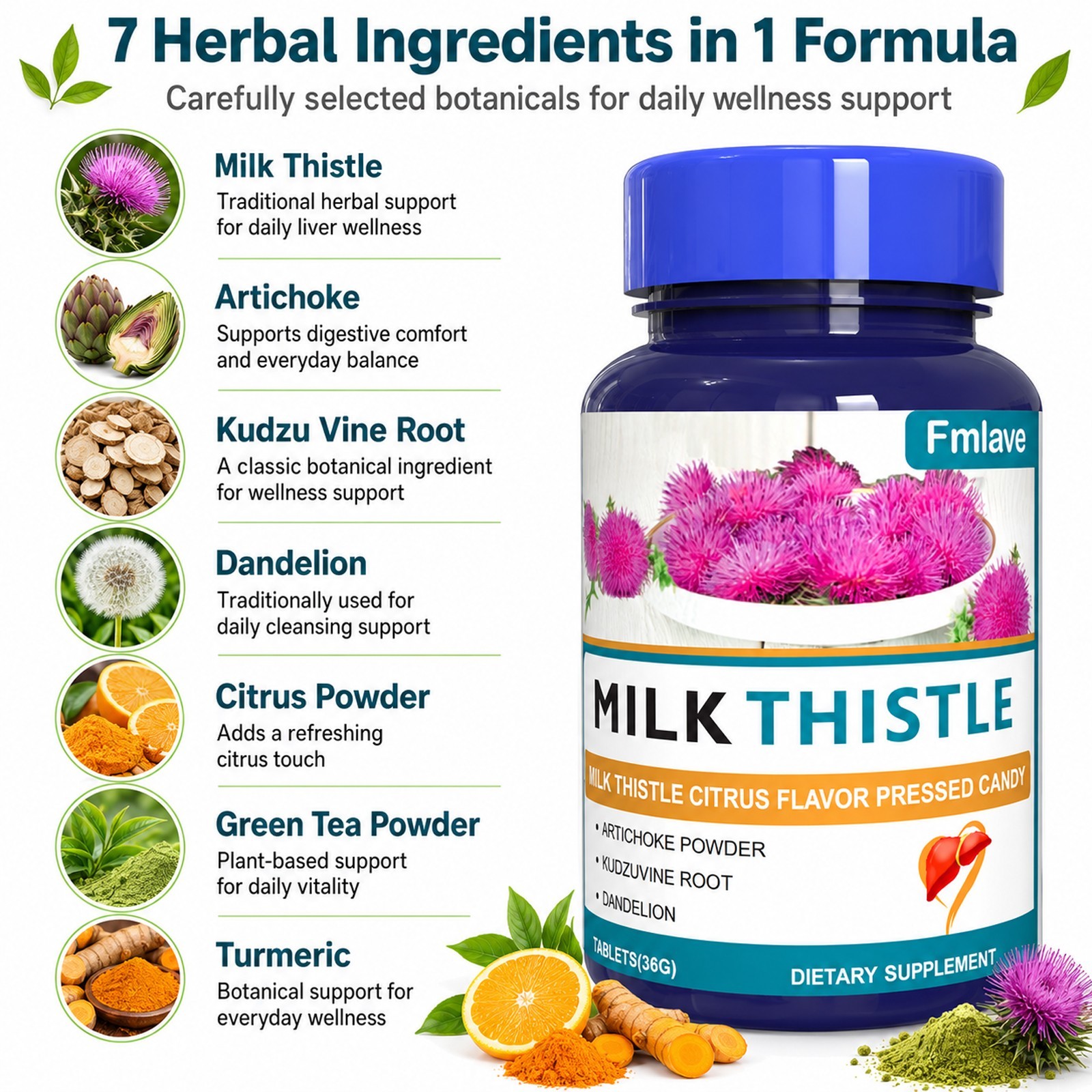 Liver Cleanse Detox Milk Thistle Extracts Silymarin, Artichoke, Dandelion 2 pack