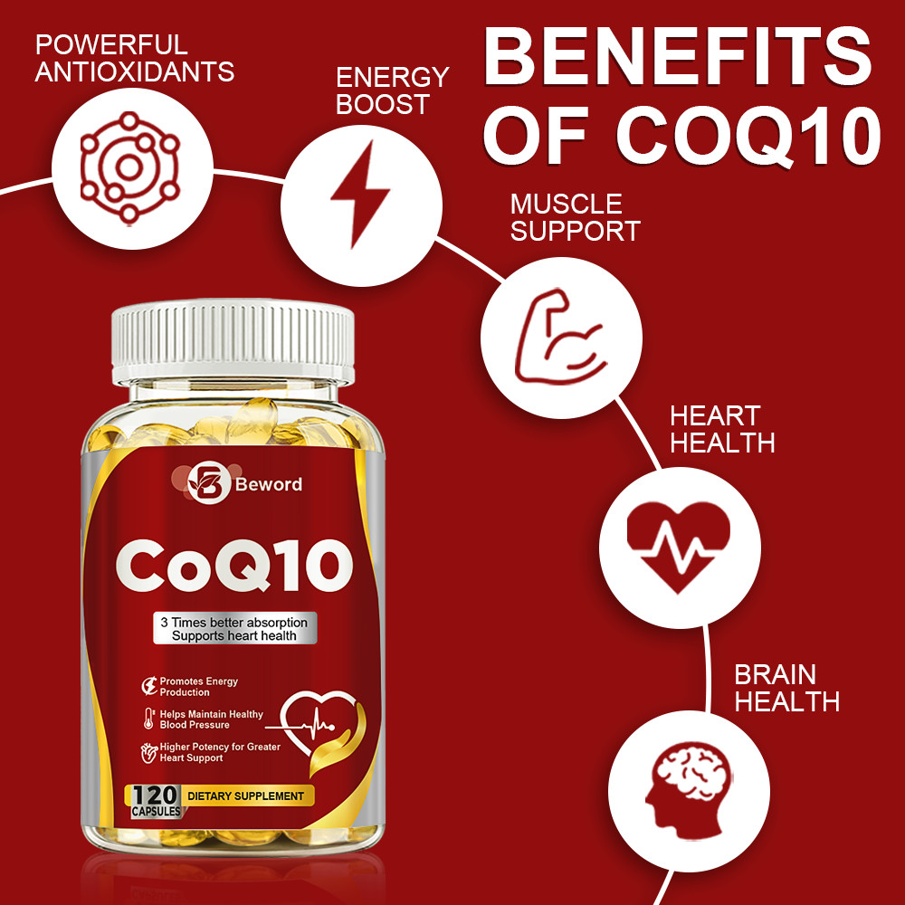 CoQ10 300mg 120 Softgels Coq10 Coenzyme Q10 Heart Support NON GMO