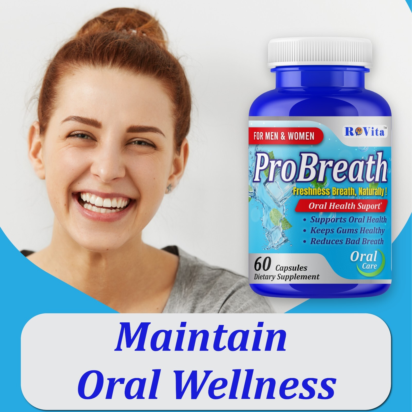 Advanced Oral Probiotics Formula Healthy Teeth and Gums, Fresh Breath Supports