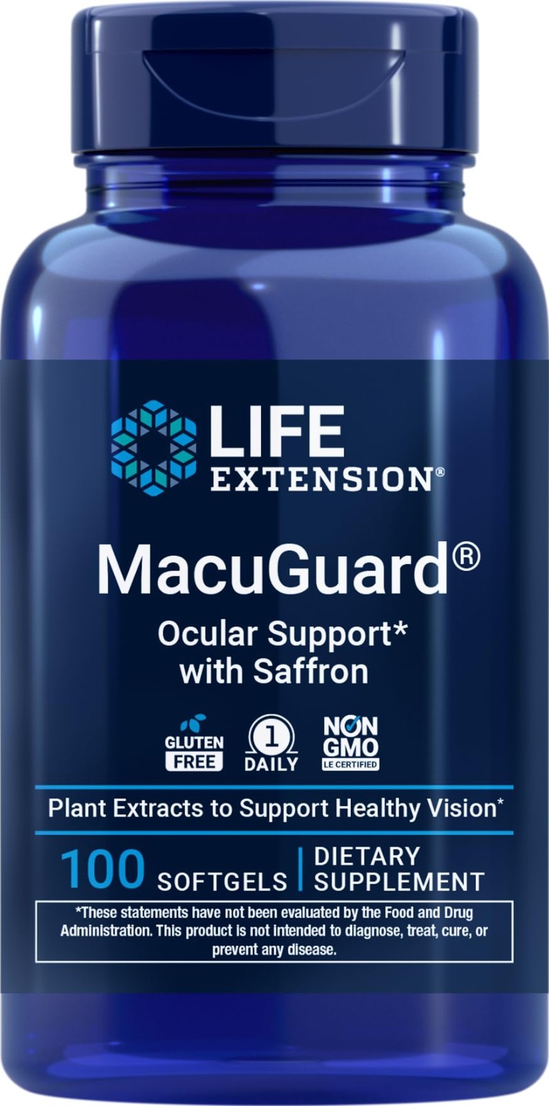 Ocular Support Supplement with Saffron – 100 Softgels for Eye Health & Vision