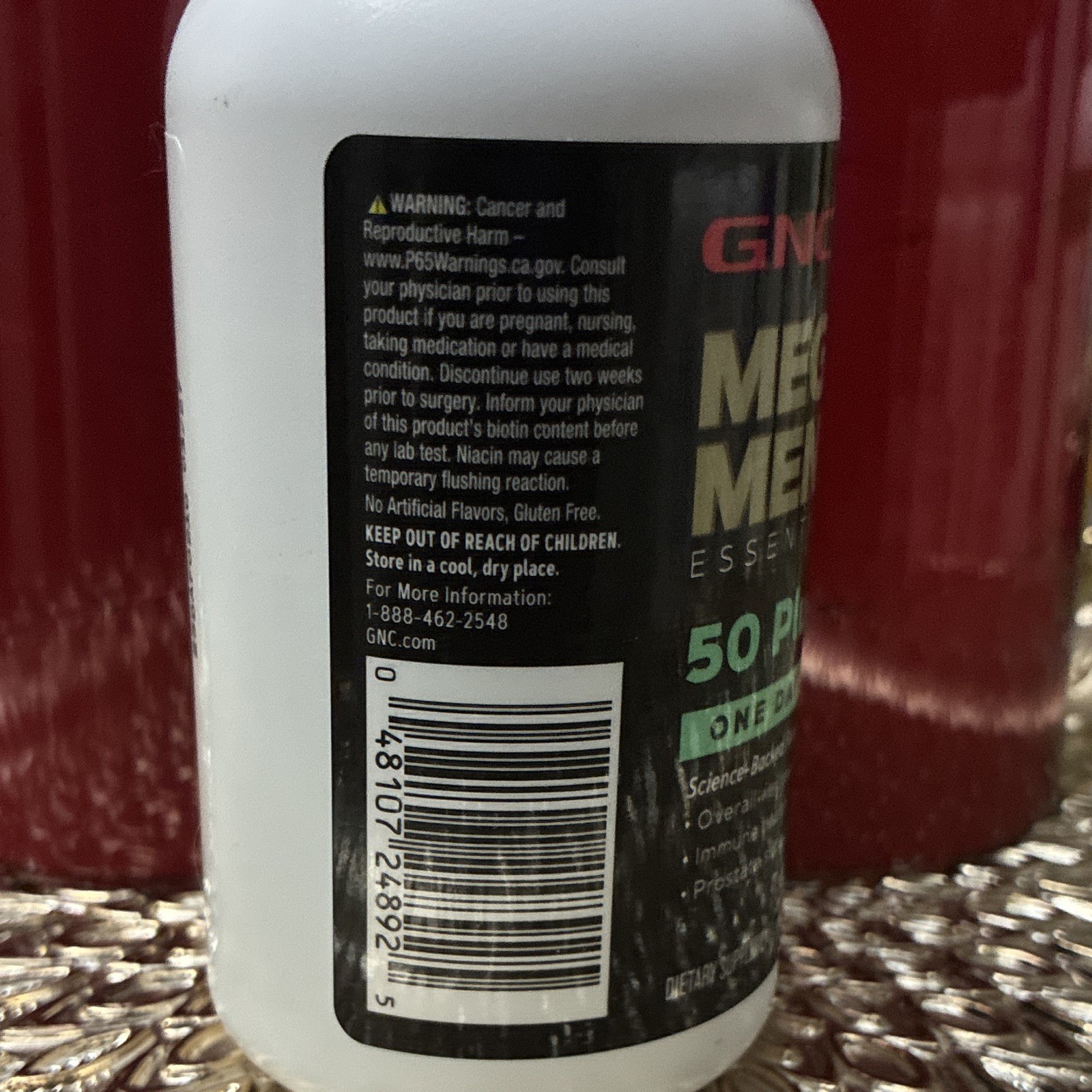 GNC Mega Men Essentials 50 Plus One Daily Multivitamin Gluten-Free 60 Caplets