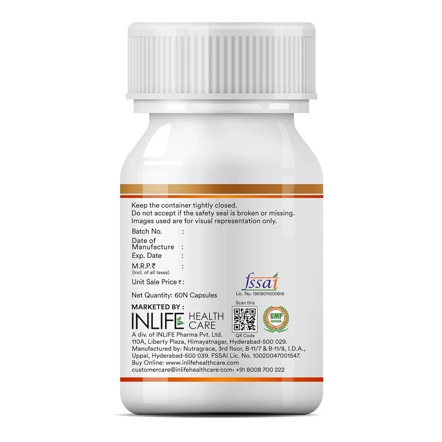 INLIFE Plant Based Omega 3 Supplement | Vegetarian DHA 400mg – 60N d408