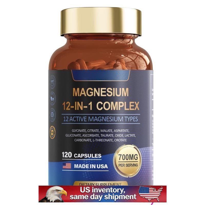 1-3 PACK Magnesium Complex 700mg 12 in 1 Magnesium Supplement with 120 counts-+