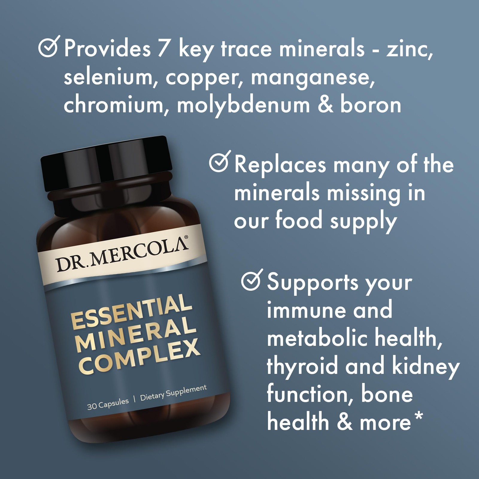 Dr. Mercola Essential Mineral Complex – Supports 30 Count (Pack of 1)