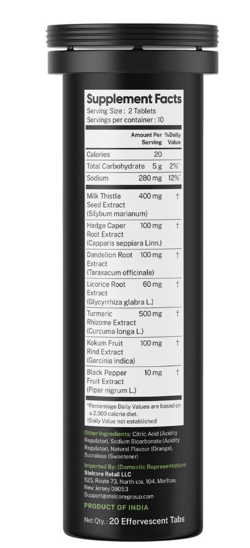 Auric Liv 365 Orange Effervescent Tablets | with Milk Thistle (Silymarin) 06/27