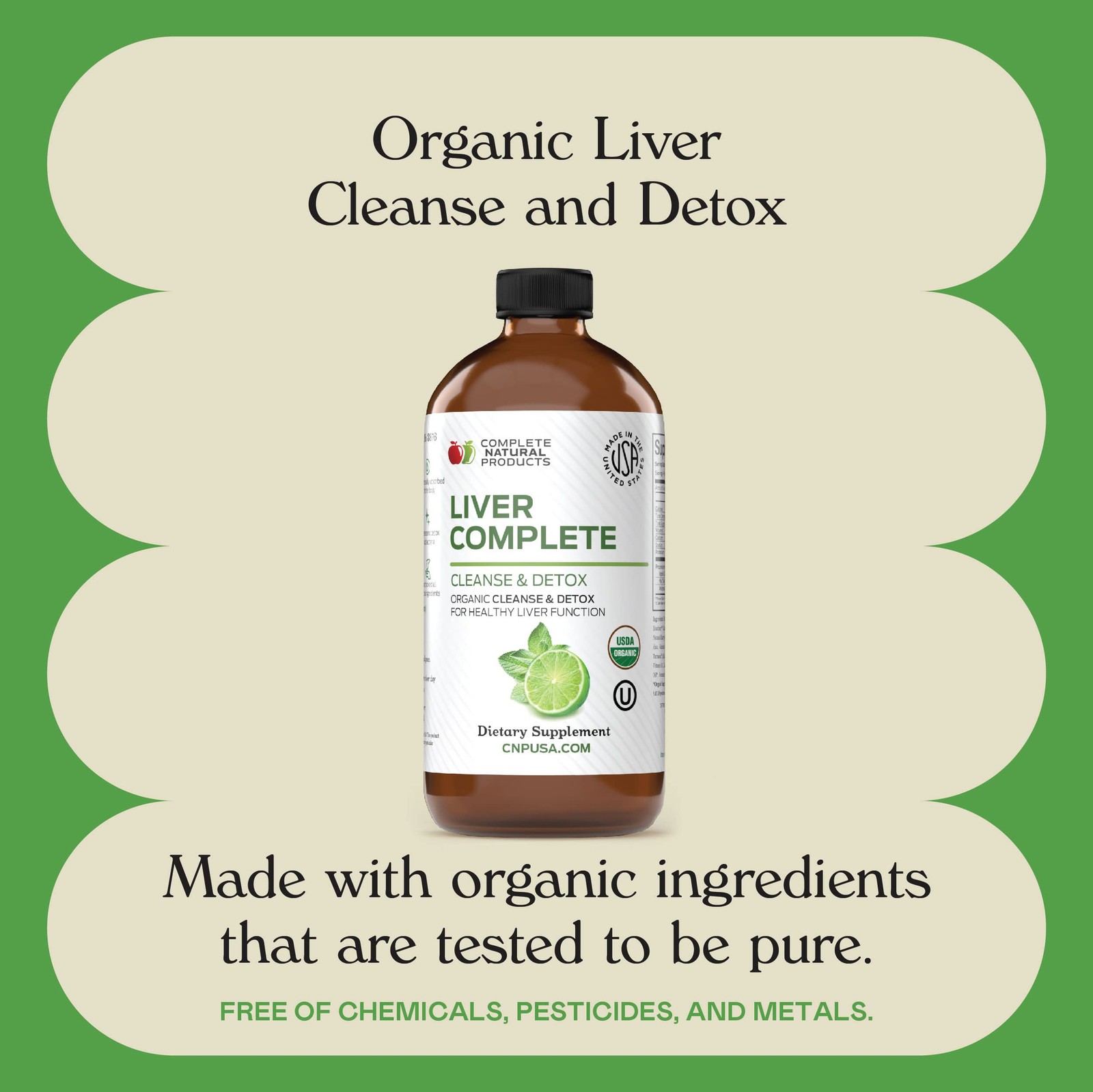 Liver Complete 8oz Organic Liquid 8 Fl Oz (Pack of 1), Amber Bottle