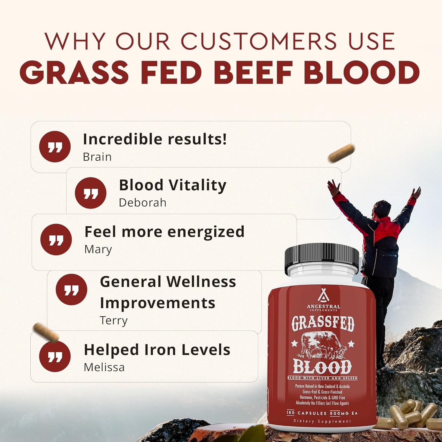 Ancestral Supplements Grass Fed Blood is Blood, Liver & Spleen Formula,…