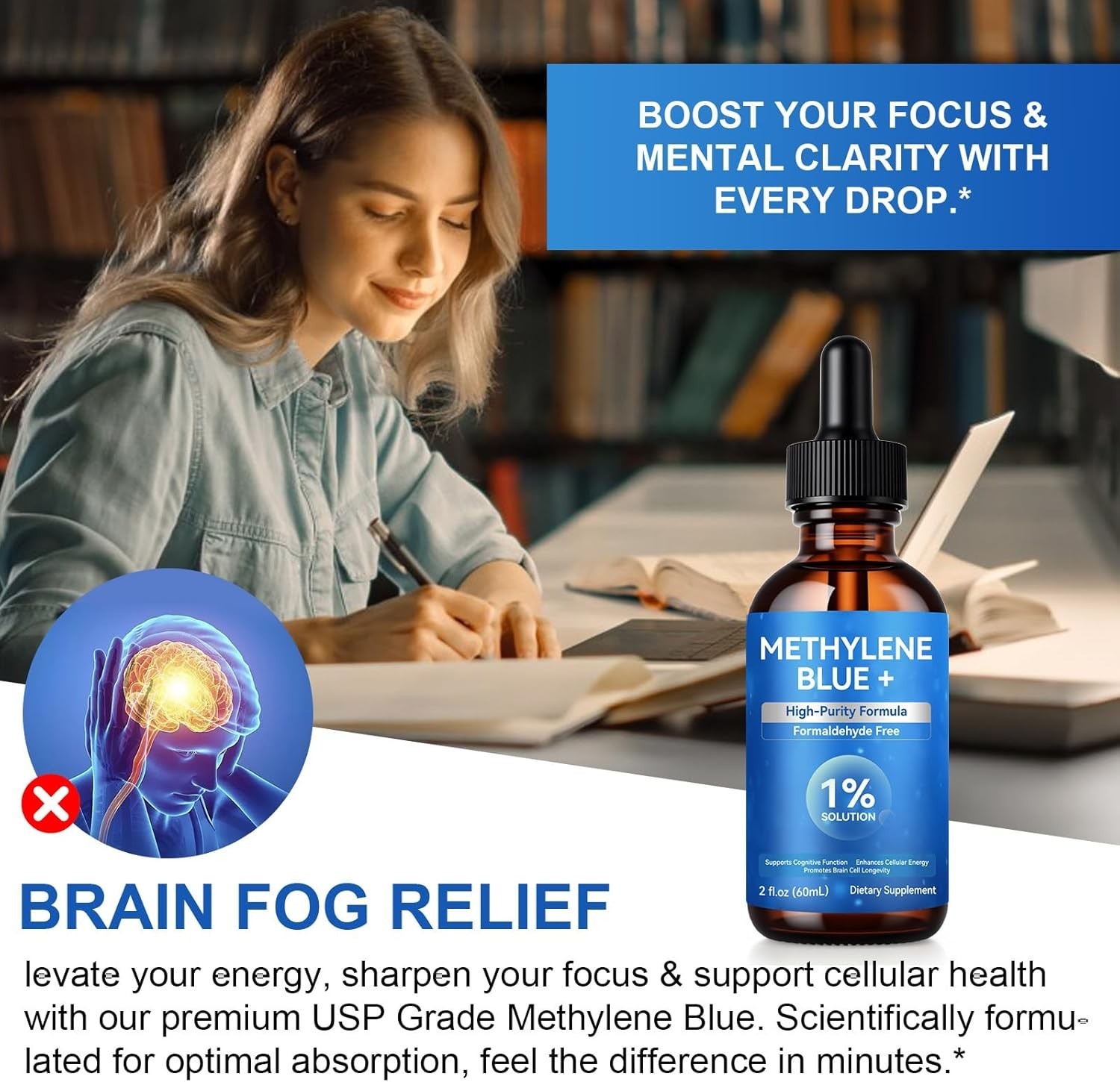 Blue Supplement – Pharmaceutical Grade, 2 FL OZ, 1% USP Grade, Liquid