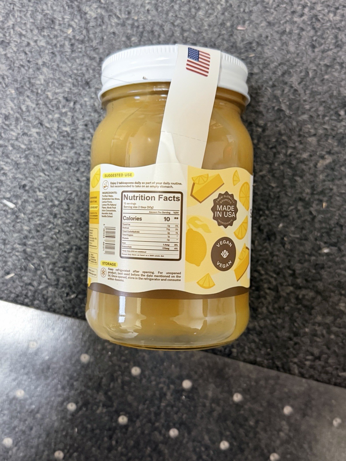 True Sea Moss Gel Superfood LEMON PIE exp 08/2026 16 Fl Oz.