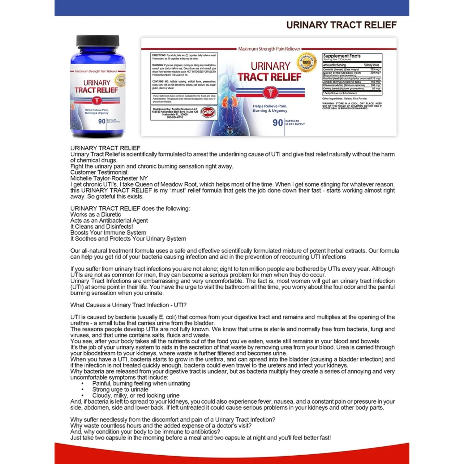 Advanced UTI Urinary Tract Infection Relief Pain Burning Caps Pill Free Shipping