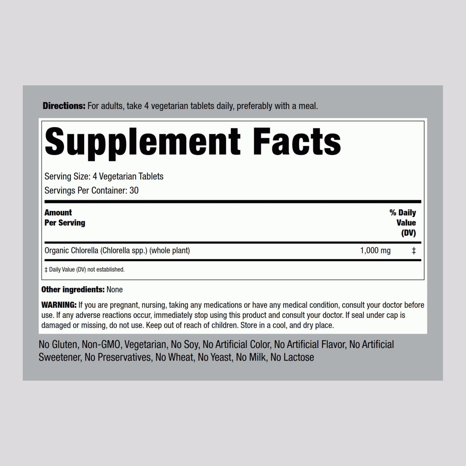 Piping Rock Chlorella | 1000mg | 120 Tablets | Organic Blue-Green Algae | Non-GM