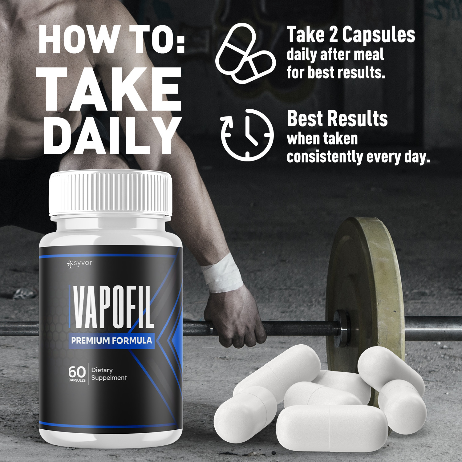 (1 Pack) Vapofil Advanced Male Pills Vapo Fil Formula Supplement 60 Capsules