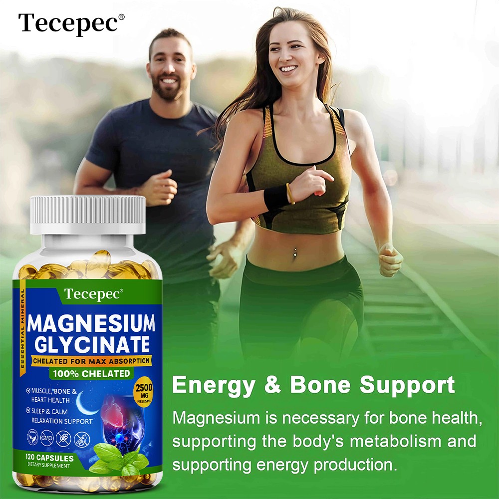 Magnesium Glycinate 2500mg Support Healthy Brain Muscle Joint 30/60/120 Capsules