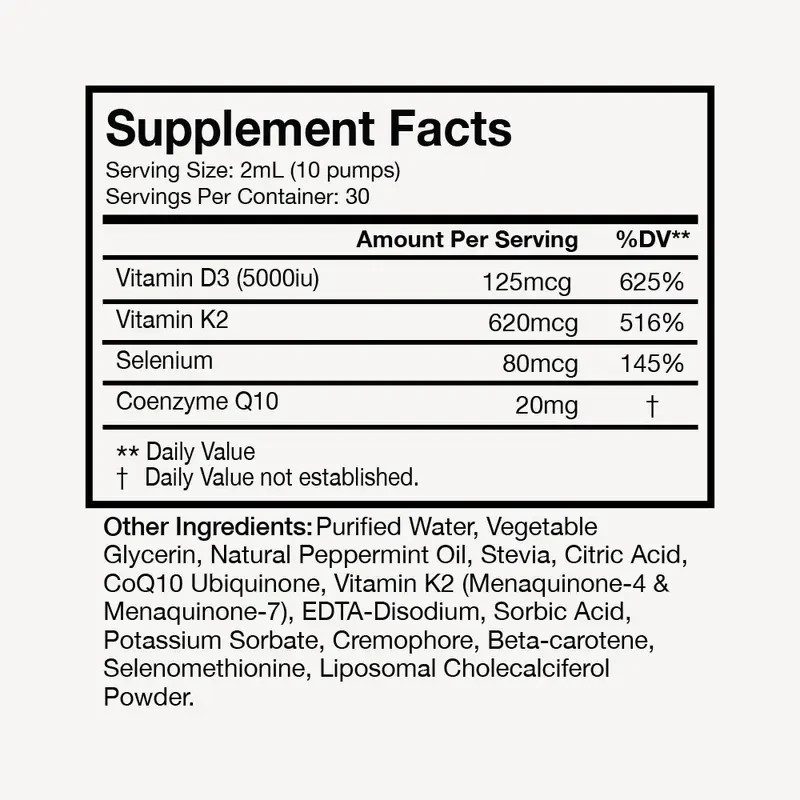 Terra Health Essentials Liposomal Vitamin D3+K2 2 fl oz – Green/Amber